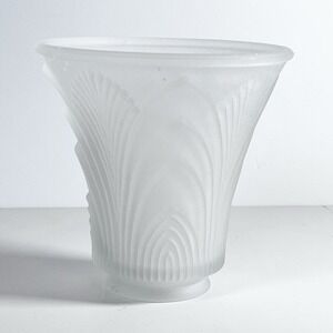 Glass Lamp‎ Shade Ceiling Fan Art Deco Chevron Scallop Fan Design 5"H
